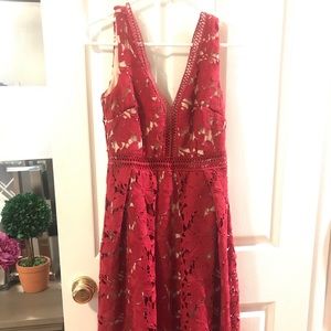 Romeo & Juliet Couture Red Lace Dress